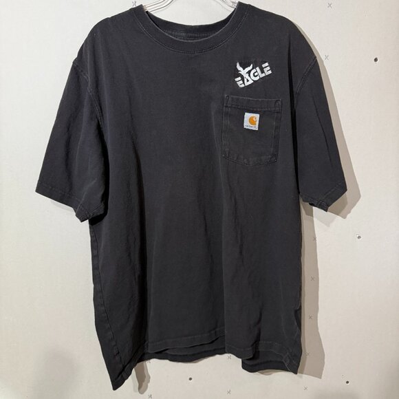 Carhartt Pocket Tee XL Black Loose Fit Heavyweight Crewneck T-Shirt EAGLE Hit - Picture 1 of 4